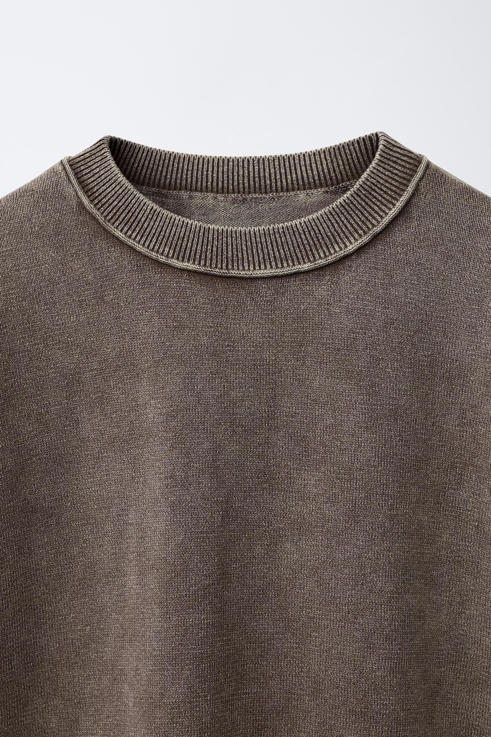 WASHED EFFECT KNIT T-SHIRT